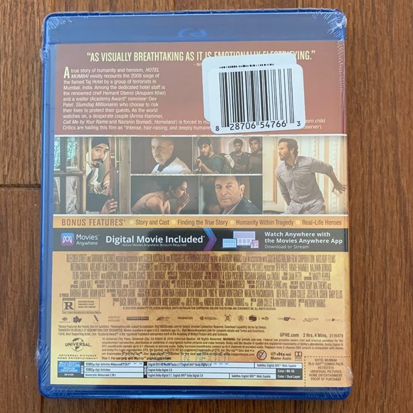 New Hotel Mumbai Blu-Ray + DVD + Digital Action Thriller - Picture 2 of 2